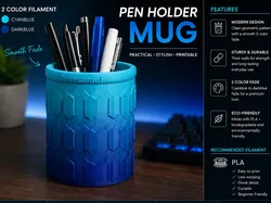 Soporte para bolígrafos HexaGrid - Modelo de impresión 3D gratuito