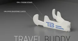 Travel Buddy - cell phone stand & shopping cart hijacker multitool - printed in place