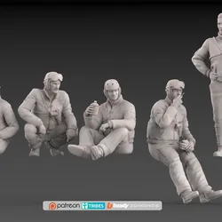 USA Tank Crew Soldiers – WWII – Scale 1:16 – STL File for 3D Printing