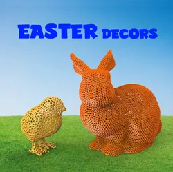 Home Decorations & Ornaments STL Download - Easter Decors Rabbit and Chick, Easter Gift Idea, Home Decorby Woow Concept 3D