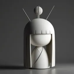 Sculpture Minimaliste Inspirée des Kokeshi