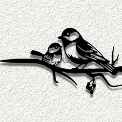 Sculptures & Artworks STL Descărcare - birds branch 2 WALL ART HOME DECOR - Kaoz Kitten