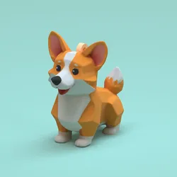 3D printer bestanden | 3MF | Low poly dog keychain