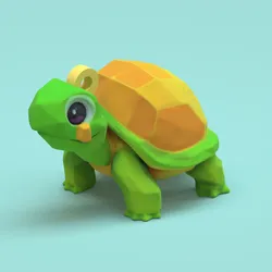 Fișiere pentru imprimante 3D | Fișier 3MF | Low poly Tortoise keychain
