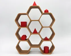 Scalable 12 Miniature Hex Display Shelf - No Supports