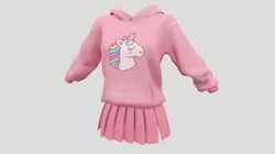 Womens Hoody With Pleaded Skirt