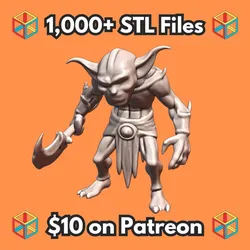 28mm DND Goblin Scout with Battle Hook Fantasy Mini MineeForm FDM 3D Print STL File