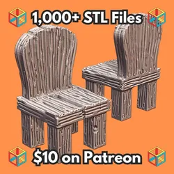 28mm DND Simple Wooden Tavern Chair Fantasy Terrain Miniature for Tabletop Gaming MineeForm FDM 3D Print STL File