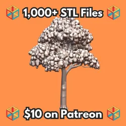 28mm DND Tall Whimsical Cloudy Canopy Tree Terrain MineeForm FDM 3D Print STL File