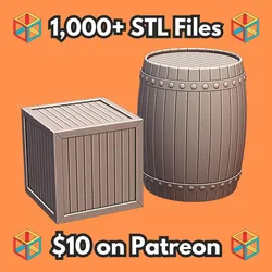 28mm Fantasy Mini Miniature Barrel and Crate for DND Tabletop Wargame Terrain MineeForm FDM 3D Print STL File