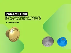 Custom Drawer Knob - Editable Text