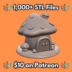 Enchanted Mushroom Cottage for Fairy Garden Settings MineeForm FDM 3D Print STL File
