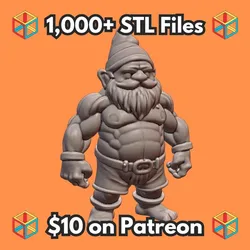 Fairy Garden Strongman Gnome with Defined Muscles MineeForm FDM 3D Print STL File