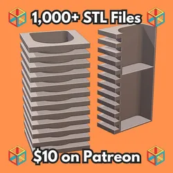 Futuristic Brutalist Vase with Hidden Compartment for Valuables (Requires Pausing During Print) MineeForm FDM 3D Print STL File
