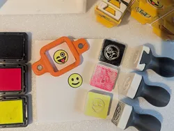 Multi-colored Emoji stamps