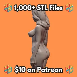 NSFW Realistic Curvy Nude Large Chest Female Figurine MineeForm FDM 3D Print STL File