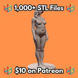 NSFW Realistic Middle Aged Nude Female Sculpture with Flowing Hair MineeForm FDM 3D Print STL File