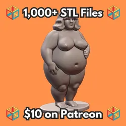 NSFW Voluptuous Female Nude Figurine with Hand on Belly MineeForm FDM 3D Print STL File