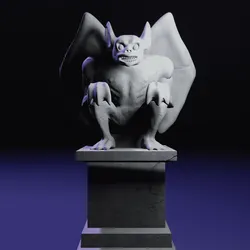 Sculptures & Artworks STL تنزيل - Bat Gargoyle Statue - Yusei_Umehara