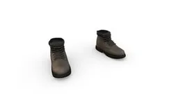 Brown Leather Flat Ankle Work Boots