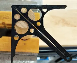 Center Marker Finder / Gauge / Template, 90 & 45 Degree Square & Protractor, for Dowels, Square Stock, etc. - UPDATED: 6 Slots Widths