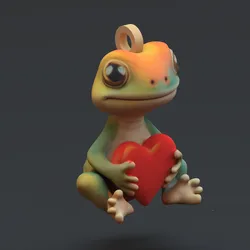 Other STL Download - cute chameleon valentine Keychainby ipdesignoo8