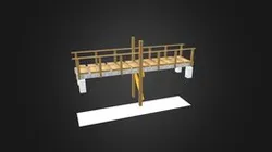 Ponte simples de madeira e ferro