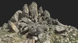 Cliff Boulder Field Mountain PBR Scan