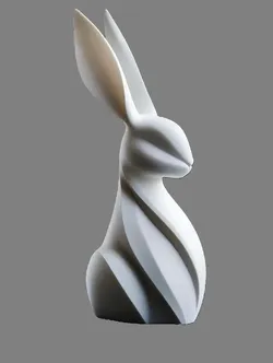 Lapin Minimaliste – Sculpture 3D Moderne