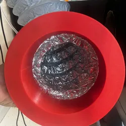 Magnetic hose end for 6 inch flex duct used on laser engraver
