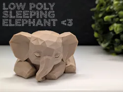 Low Poly Sleeping Elephant