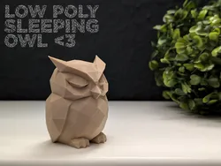 Low Poly Sleeping Owl