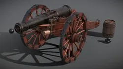 OB 01 Cannon Kit A iron buccaneer cannon