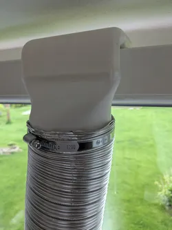 3D printer ventilation system for window fit to 100mm aluminium hose