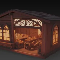 Home Decorations & Ornaments STL تنزيل - Santa's Workshop (LED Ready) - Brainbits3D