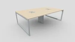MESA PLATAFORMA DUPLA 4 LUGARES PÉ QUADRO