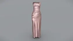 Satin Brown Bridesmade Gown Dress