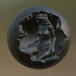 Woman Inside Rock Sculpture