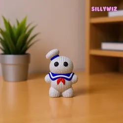 Characters & Creatures STL تنزيل - Cute Stay Puft Marshmallow Man Knitted - Crochet - SillyWiz