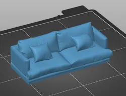Furniture : Modern Sofa Leatther with 2 Pillows