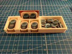 Patchwork game coin holder and inserts
