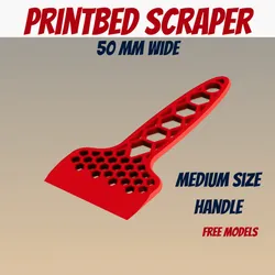 3D printer bestanden | 3MF | Printbed scraper, size medium 50mm, handy, honeycomb design