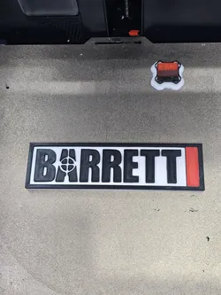 Barrett Firearms 3D Gun Logo Wall Sign Plaque