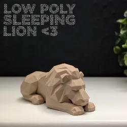 Low Poly Sleeping Lion