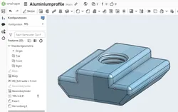 Nutenstein für Nut 8mm mit gedrucktem M5 Gewinde / T-slot Nut, 8mm Slot, With a Printed M5 Thread