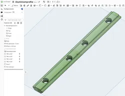 Profil-/Streckenverbinder 100mm für Nut 6mm mit gedrucktem M5 Gewinde / Profile Joints 100mm Nut, 6mm Slot, With a Printed M5 Thread