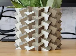 Pyrite Cube Crystal Plant pot and Planter - Vase mode design