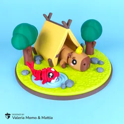Diorama for Cute Flexi Animals, Capybara Edition