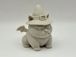 Grumpy Chonky Halloween Kitten