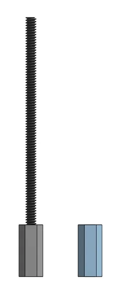 M1 × 0.25 mm Screw and Nut (3D Printable, ISO Metric Thread)